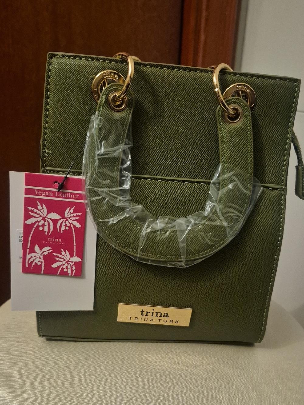 Trina Turk Double Handle Pesto with Gold Hardware